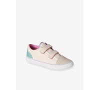 Girls' synthetic trainers with touch 'n' close fastening printed beige