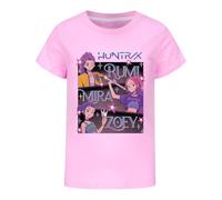 Girls T-Shirt Girls K-Pop Demon Hunters Tee Cute Anime Graphic Mira Rumi Zoey Clothes 100% Cotton Tshirt Kids Tops (UK, Age, 5 Years, 6 Years, Regular, Pink)