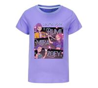 Girls T-Shirt Girls K-Pop Demon Hunters Tee Cute Anime Graphic Mira Rumi Zoey Clothes 100% Cotton Tshirt Kids Tops (UK, Age, 7 Years, 8 Years, Regular, Purple)