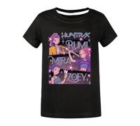 Girls T-Shirt Girls K-Pop Demon Hunters Tee Cute Anime Graphic Mira Rumi Zoey Clothes 100% Cotton Tshirt Kids Tops (UK, Age, 11 Years, 12 Years, Regular, Black)