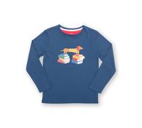 Girl's T-shirt Kite Clever Sausage Bleu 7 ans