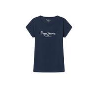 Pepe Jeans Girls Hana Glitter N T-Shirt, Blue, 14 Years UK