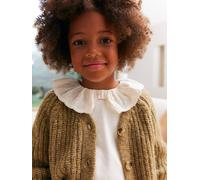 Girl's t-shirt with English embroidery collar ecru