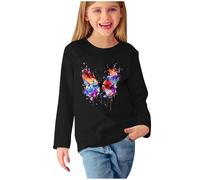Girls' T-Shirts Clothes for Girls Lace Sleeve Crew Neck Undershirt Soft Breathable Solid Colour Fashion Long Sleeve Pullover Tops Green Long Sleeve Top Kids 9-10 Years