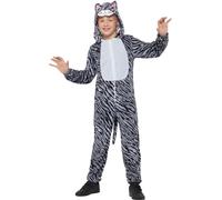 Girls Tabby Cat Costume Grey World Book Day Week Childs Fancy Dress Outfit