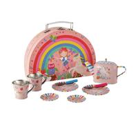 Girls Tea Party Set Tin 10PCS Rainbow Unicorn Role Play Kids Birthday Gift 3+