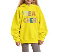 Girls Teacher Hoodies Sweatshirts For Everyday Wear And Parties Soft And Comfortable Pullover Hooded Sweatshirt For Kids Ages 1 14 Years Perfect For Fall And Winter Seasons (Yellow, 1-2Years)