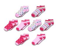 Girls TEW 8 Pack Design Trainer Liner Socks - UK 4-5.5/EU 37-38.5