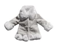 Girls Thickened Faux Fur Coats Princess Solid Color Outerwear Toddlers Kids Luxury Plush Padded Jackets Winter Warm Fluffy Collar Cuffs Stylish Cozy Travel Essentials Outwear for Children in UK
