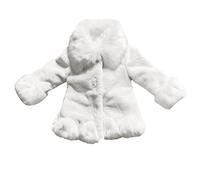 Girls Thickened Faux Fur Coats Princess Solid Color Outerwear Toddlers Kids Luxury Plush Padded Jackets Winter Warm Fluffy Collar Cuffs Stylish Cozy Travel Essentials Outwear for Children in UK