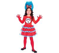 Girls Thing 1 Or 2 Tutu Dress Dr Seuss Cat In The Hat World Book Day Week Carnival TV Film Movie Cartoon Fancy Dress Costume Outfit (4-6 years)