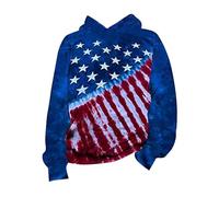 Girls Tie Dye 3D Print Hoodie Pullover Long Sleeve Soft Sweatshirt Jumper Top for Spring Autumn School Everyday Cosy Cool Trendy Style(Blue, 11-12 Years)