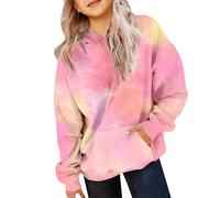 Girls' Tie Dye Sweatshirt Gradient Color Cotton Pullover Kids Fashion Print Casual Hoodie Sweatshirt Casual Comfortable Long Sleeve Top Jumper for Girl Kids 9-11 Years Yellow