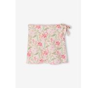 Girl's tie-side swimsuit skirt pale pink
