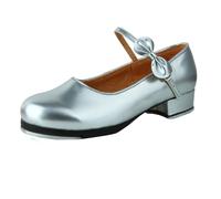 Girls Toddler Dance Shoes PU Single Strap (Toddler/Toddler/Big Kid), silver, 31.5 EU