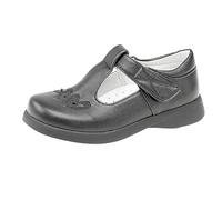 Girls Touch Fastening T-bar Shoes Black Size 8 UK
