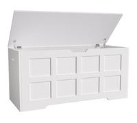 Girls Toy Box, Large White Storage Chest with Lid & Safety Hinges, Toys Box Home Storage, Toy Boxes for Boys, Girls and Baby Toybox for Playroom, Bedroom, Living Room, Size- 100L x 40W x 48H CM White