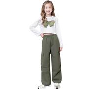 Girls Tracksuit 9-10 Years - Stylish Fall Outfits For Big Girls Long Sleeve With Cargo Pants Casual Two Piece Comfortable Daily Wear For Toddler And Youth Girls