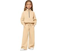 Girls Tracksuit Half Zipper Sweatshirt Outfit 2 Piece Sweatsuit Set | Kids Boy Long Sleeve Pullovers and Joggers Back to School Clothes Y2k Preppy Activewear Sets Autumn Loose Sport Outfits