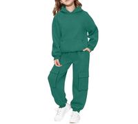 Girls Tracksuit Set 2 Piece Sport Outfit Long Sleeve Hoodie Sweatshirt | Pants Multiple Pockets Trendy Clothing Sets Casual Comfy Jogging Activewear