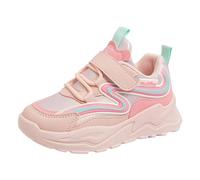 Girls Trainers Fashionable Solid Color Leather Casual Flat Shoes Thick Bottom Comfortable Hook Loop Closure for All Seasons Sports Footwear