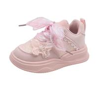 Girls Trainers Glitter Bow Sparkly Lightweight Soft Sole Casual Sneakers