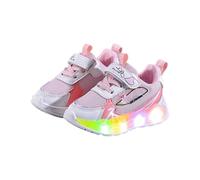 Girls Trainers Light Up Shoes with Breathable Mesh Upper Non Slip Sole Glowing LED Flashing Sneakers for Active Play Comfortable Walking Footwear for Girls Age 1 to 6