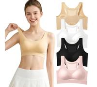 Girls Training Bras Teen Sports Bras Wireless Zero Feel Seamless Underwear Teenage Crop Shockproof Vest Lightweight Breathable Comfortable for 8-18 Years