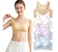 Girls Training Bras Teen Sports Bras Wireless Zero Feel Seamless Underwear Teenage Crop Shockproof Vest Lightweight Breathable Comfortable for 8-18 Years
