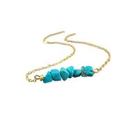 Girls Trendy Non Tarnish Necklace For Women Tiny Dainty Pearl Necklace Small December Birthstone Choker For Women Turquoise Custom (Gold, 3cm)