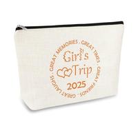 Girls Trip 2025 Makeup Bag Girls Weekend Gifts Friendship Gifts for Women Bestie Friends Sister Travel Gifts for Travelers Cosmetic Bag Bachelorette Bridesmaid Gifts Travel Toiletry Zipper Pouch