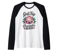 Girl's Trip Clearwater Beach Florida Travel Crew Besties Raglan Baseball Tee