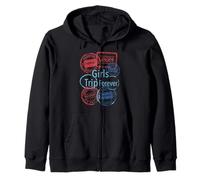 Girls Trip Forever Matching 2026 Passport Stamp Zip Hoodie
