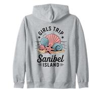 Girl's Trip Sanibel Island Girls Travel Crew Florida Besties Zip Hoodie