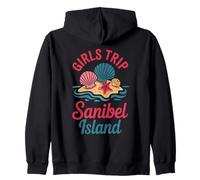 Girl's Trip Sanibel Island Girls Travel Crew Florida Besties Zip Hoodie