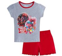Girls Trolls Shorts Pyjamas 4 to 10 Years Grey Trolls World Tour Red Queen Poppy (4-5 Years)