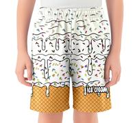 Girls Trousers Boy's Patchwork Drawstring Waist Printed Summer Boho Track Shorts (White, 180=XS)
