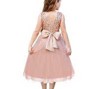 Girls Tulle Shiny Sequin A-Line Sleeveless Casual Dress Teen Girls Sparkly Party Dresses Rose Gold 7-8 Years