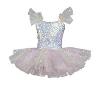 Girls Tutu Ballet Sequins Dress Ballerina Costume Dance Clothing Girl Ballet Leotard Short Sleeve Gymnastics Dance Leotard Performance Floral Embroidery Skirt Dancewear