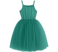 Girls Tutu Dress Spaghetti Straptoddler Ribbed Sleeveless Princess Tulle Sundress Cute School Performance Prom Party Dance Ballet Cute Solid Color Dress #01Army Green 3-4 Years