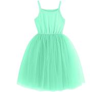 Girls Tutu Dress Spaghetti Straptoddler Ribbed Sleeveless Princess Tulle Sundress Cute School Performance Prom Party Dance Ballet Cute Solid Color Dress #01Mint Green 2-3 Years