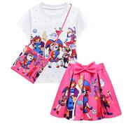 Girls Tutu Skirt Digital Circus Tulle Dance Skirts for Kids Mini Dress Birthday Princess Party School Clothes (UK, Age, 4 Years, 5 Years, Regular, Red)