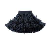 Girl's Tutu Skirt Layered Tulle Skirt Princess Tutu Pettiskirt for Daily Dance Christmas Halloween New Year Birthday Theme Party Costume,Black,90