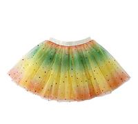 Girls Tutu Skirts Rainbow Tulle Ballet Tutu Skirts Toddler with Sequin Star 4 Layers Princess Tutus Dresses Fairy Costume for Dance Show Birthday Party Gift for Girls 3-8 Years