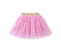 Girls Tutu Skirts Sparkle Sequin Tulle Skirts with Sequin Stars Princess Dresses Layers Ballet Dance Toddler Baby Tulle Star Costume for Girls Rave Costume Party Dance Running Cosplay1-10 Years Pink