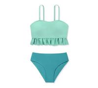 Girls Two Pieces Swimsuits Waffle Ruffle Bathing Suit Beach Swimming Bikini Set Swim Suit Swimwear for Girls 7 8 9 10 11 12 13 14 Years Blue Green