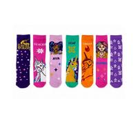 Girls Unicorn Academy 7 Pack Multicolour Cotton Blend Socks Eu 31-34 Uk 12.5-2