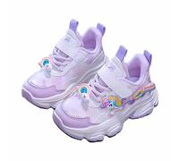 Girls Unicorn Sneakers Raised Sole Rainbow Design, Purple, 29 EU