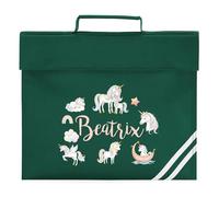 Girls Unicorns Custom Book Bag Personalised Name Back to School Reading Folder for Primary Kids Reception Infants, One Size, Bottle