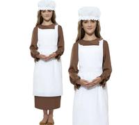 Girls Fancy Dress Poor Victorian Girl Book Day Hat & Apron Kit Maid Set Smiffys